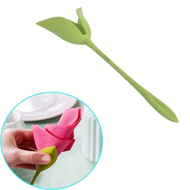4/8PCS Elegant Floral Napkin Holders Table Centerpieces Decorations Rolled Flowers Rose Tissue Flower For Weddings Parties Hotel