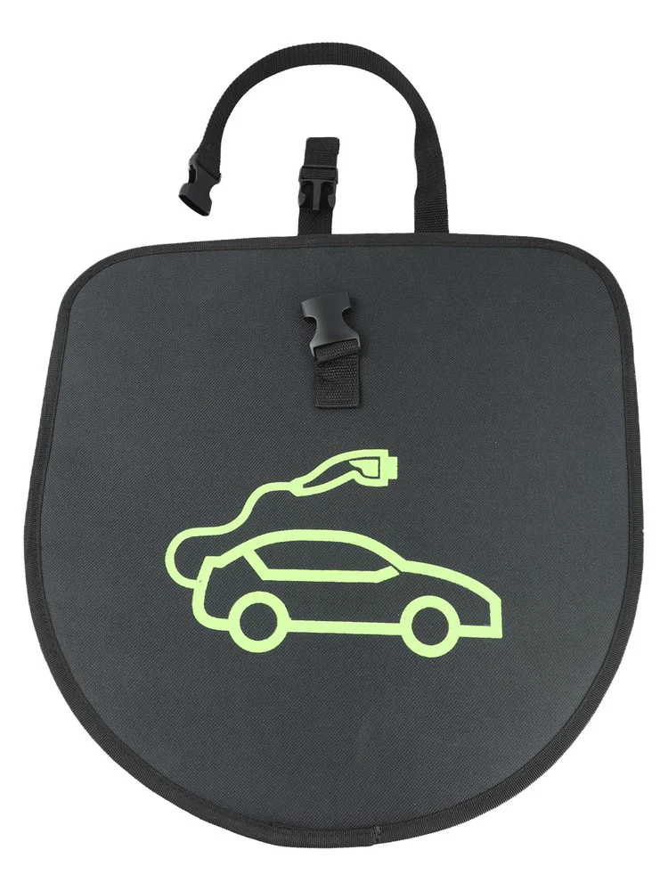 Black for EV Charging Cable Organizer Cable Management Bag For Car Flexible Fastening Back for Seat Attachment Cable Management
