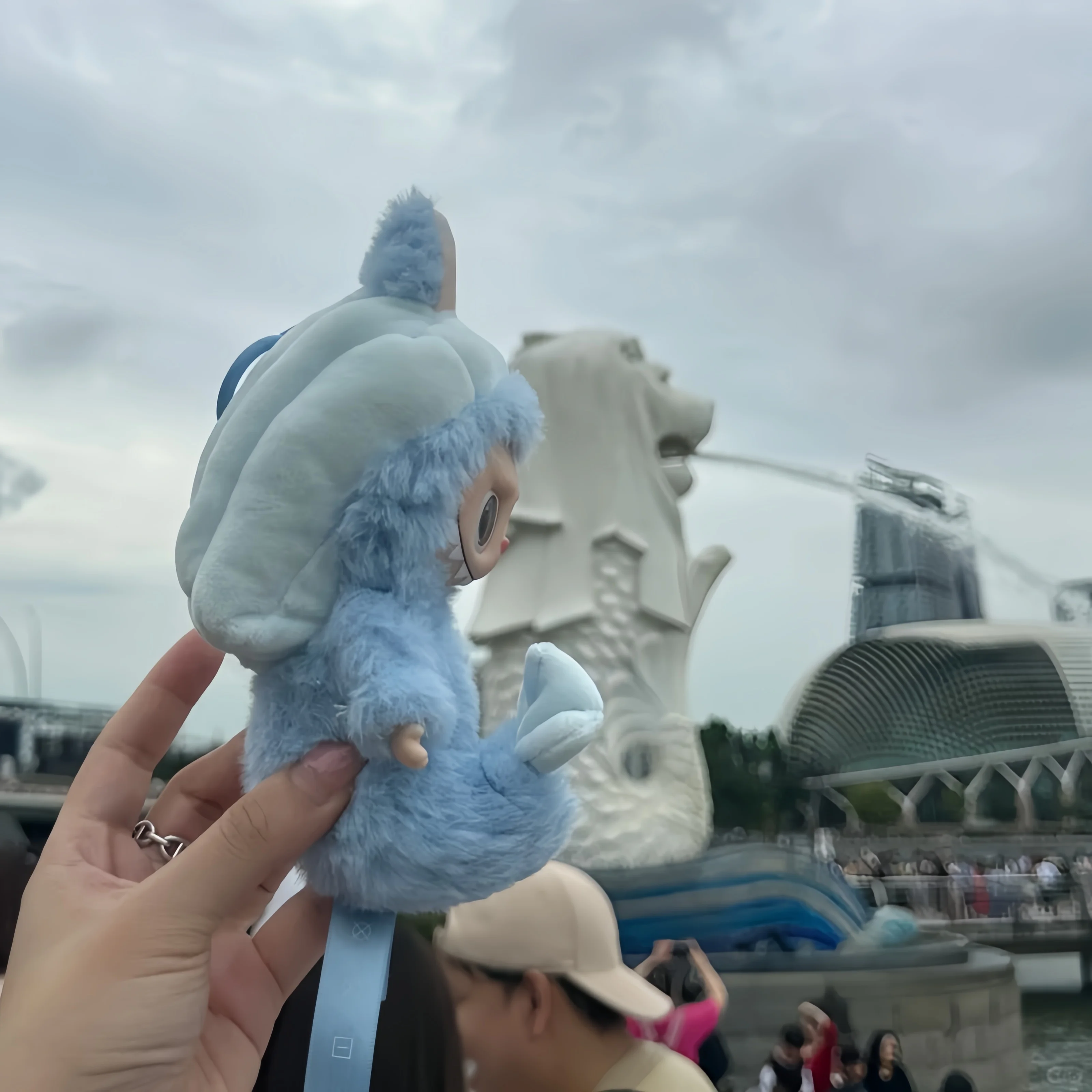 Singapore Limited Nieuwe Merlion Labubu Vinyl Pop Pluche Hanger Hand Geschenkdoos Vinyl Gezicht Blind Box Pluche Pop