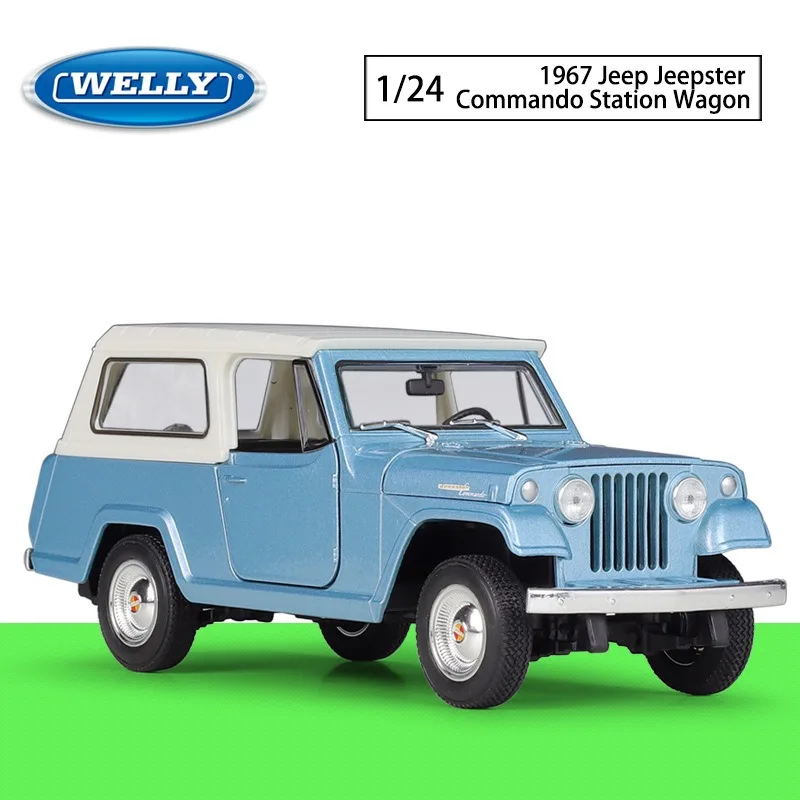 

WELLY 1:24 Jeep 1967 Jeepster Commando Cars Models Simulated Alloy Finished Toy Car Model Collection Decoration Hobbies Boy Gift