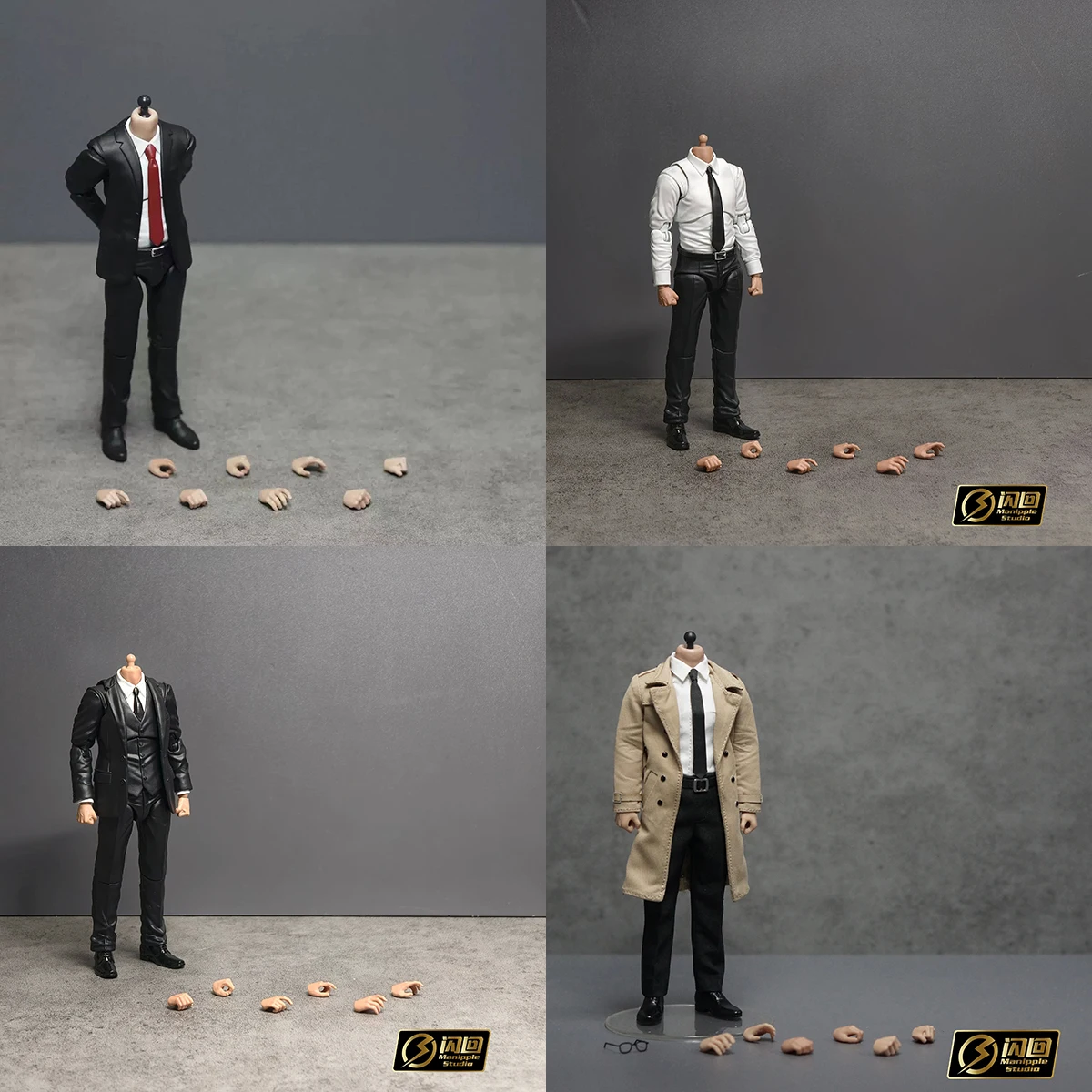 マニップルスタジオ-1-12-スケール黄色のリポーター服男性ボディアクションフィギュア人形手付きモデルフィット-6-''shf-mafex-ヘッドスカルプト