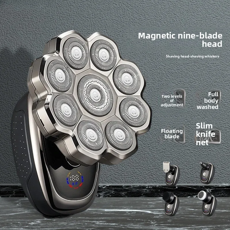 

Новинка 2025 года, водонепроницаемая электробритва, супер чистая бритва с девятью лезвиями, бритье Wonder для лысиych мужчин