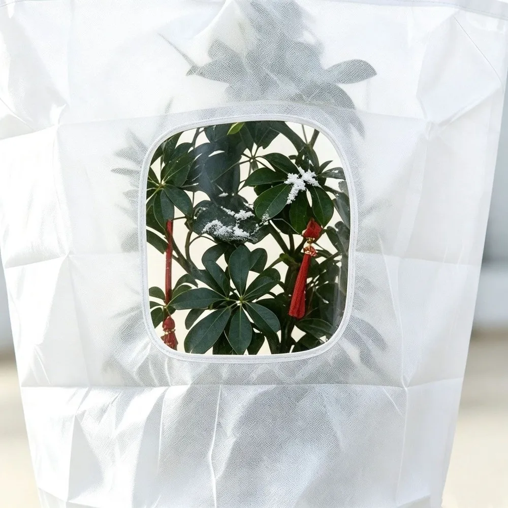 Transparent Window Plant Frost Protection Cover With Zipper Cold Resistant Potted Plant Protection Bag Heat Retention