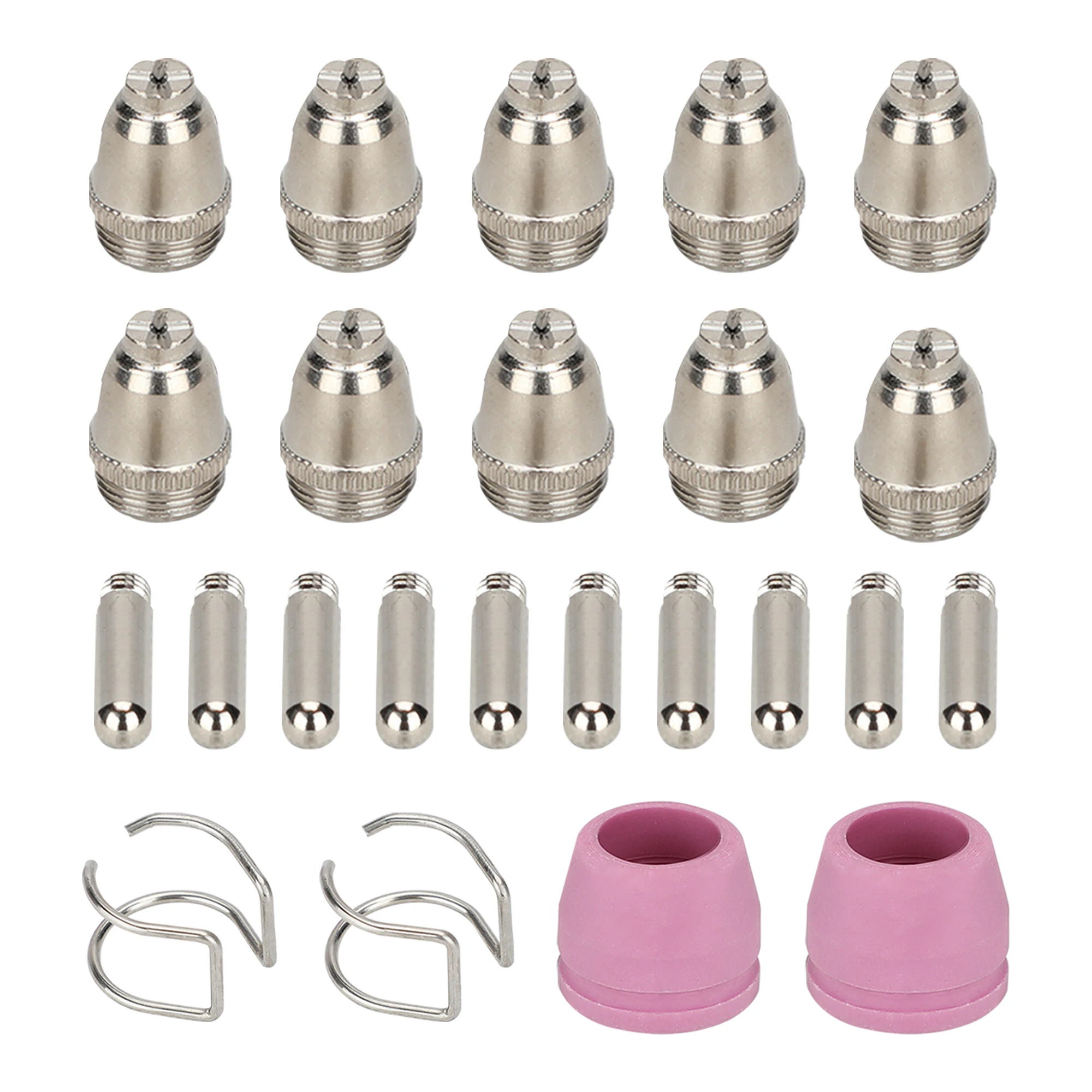 

Air Plasma Cutter Torch Consumable Kits AG-60 AG-60P SG-55 WSD-60, 24 pcs Pilot Arc Plasma Consumables Nozzles Tips Kit