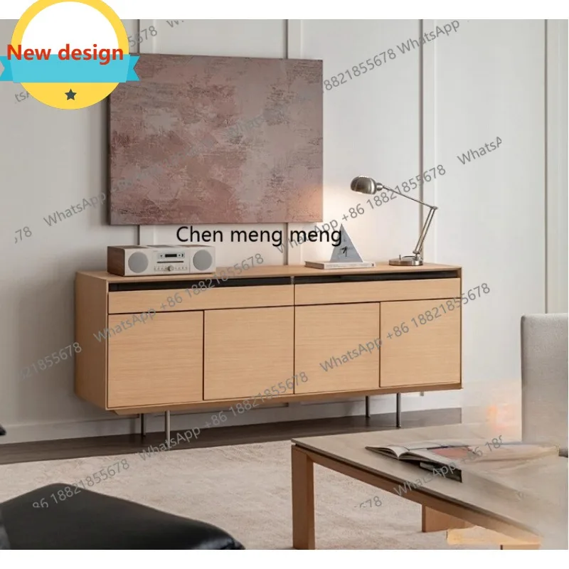 

Обеденный боковой шкаф, встроенное хранилище у стены. Хранение в гостиной из массива дерева. Минималистичный, высокий шкаф для хранения b567