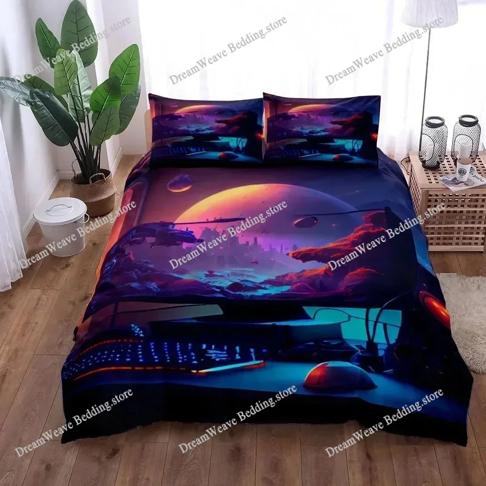 3D Print Gaming Zone Art Duvet Cover Set King Queen Double Full Twin Single Size Bed Polyester Bedding Set Home TextileextileFQH