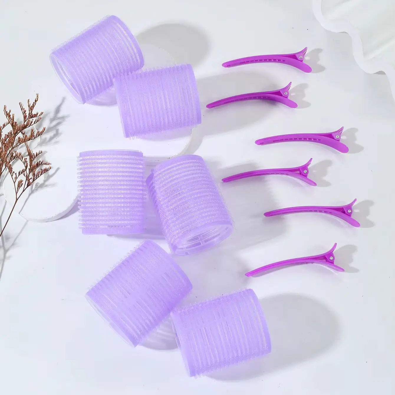 12pcs Curling Tool Set with 6 Non Heat Curlers and 6 Clips, available in multiple sizes Special for real hair wigs image 3