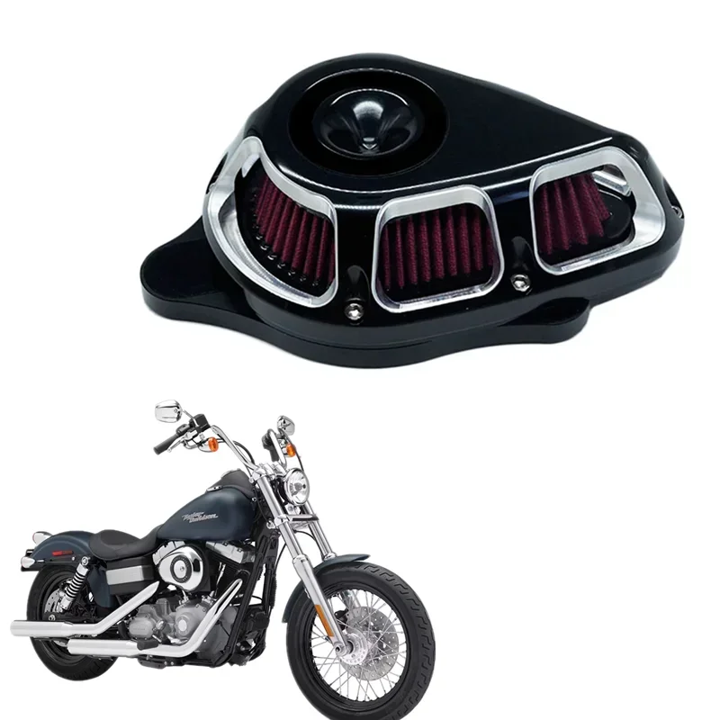 for Harley Dyna Softail Touring Fitment-B Air Filter Turnable Cnc System Intake Cleaner Multi-Angle Kit Aluminum Chrome