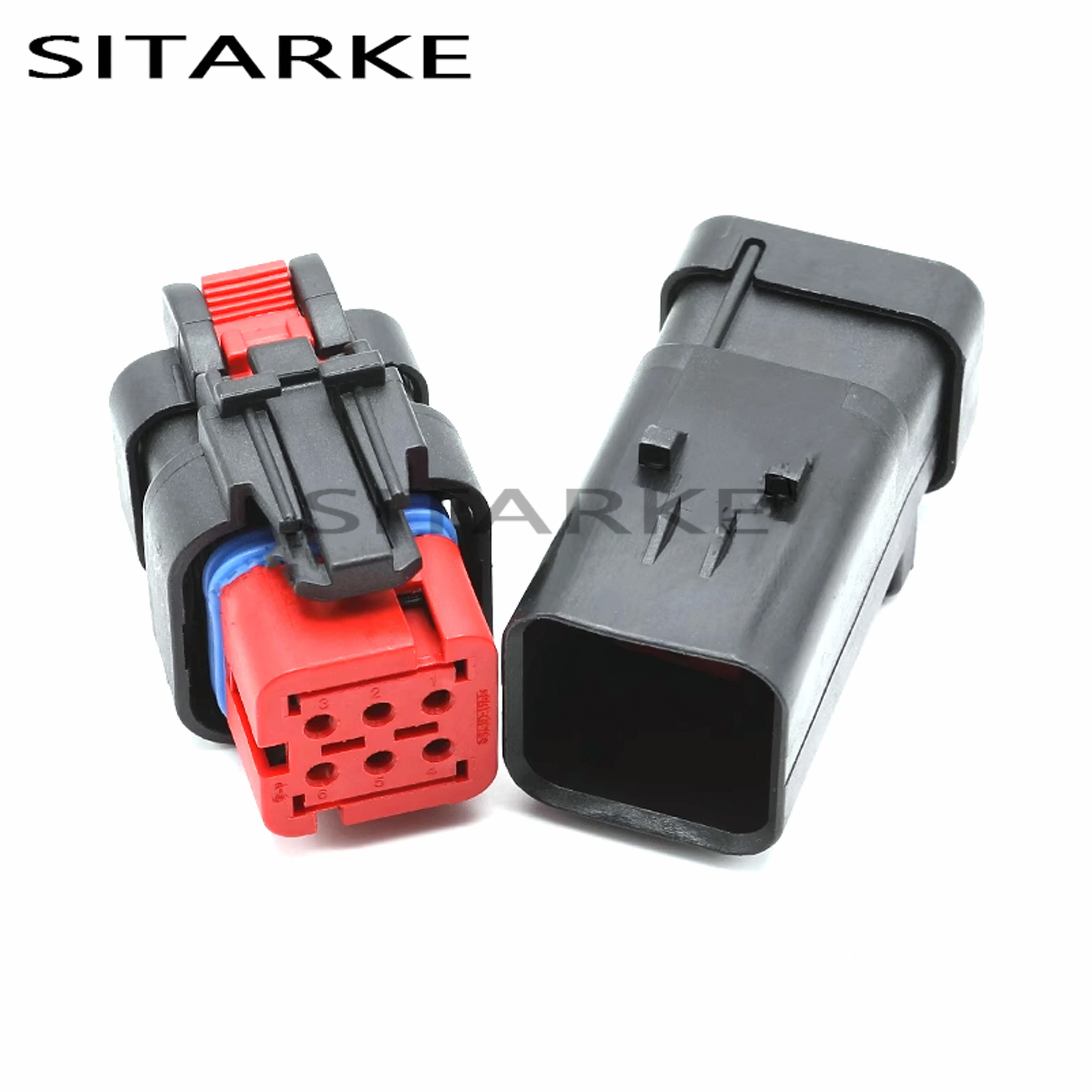 

6 Pin Black AMPSEAL 16 Series Waterproof Automotive Wire Connector Male Female Camshaft Sensor Electrical Plug 776433-1 776434-1