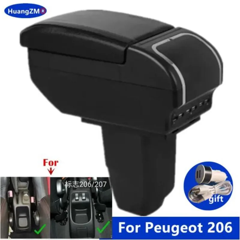 Armlehnenbox für PEUGEOT 206, Auto-Armlehnenbox für Peugeot 206 cc, Cabrio Center, Aufbewahrungsbox, Innen-Nachrüstung, Autozubehör