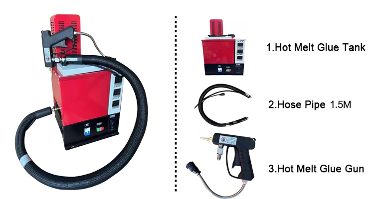 Handheld 5L Hot Melt Glue Tank Hot Glue Gun Machine Hot Melt Heating Adhesive Applicator