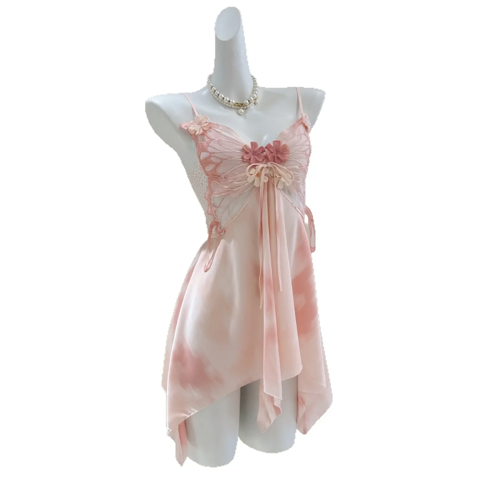 الجنية قزم الحمالة ثوب النوم الملابس الداخلية مثير فراشة الدانتيل قميص النوم باس النوم ملابس المنزل الصيف ملابس نوم نسائية جديدة #6