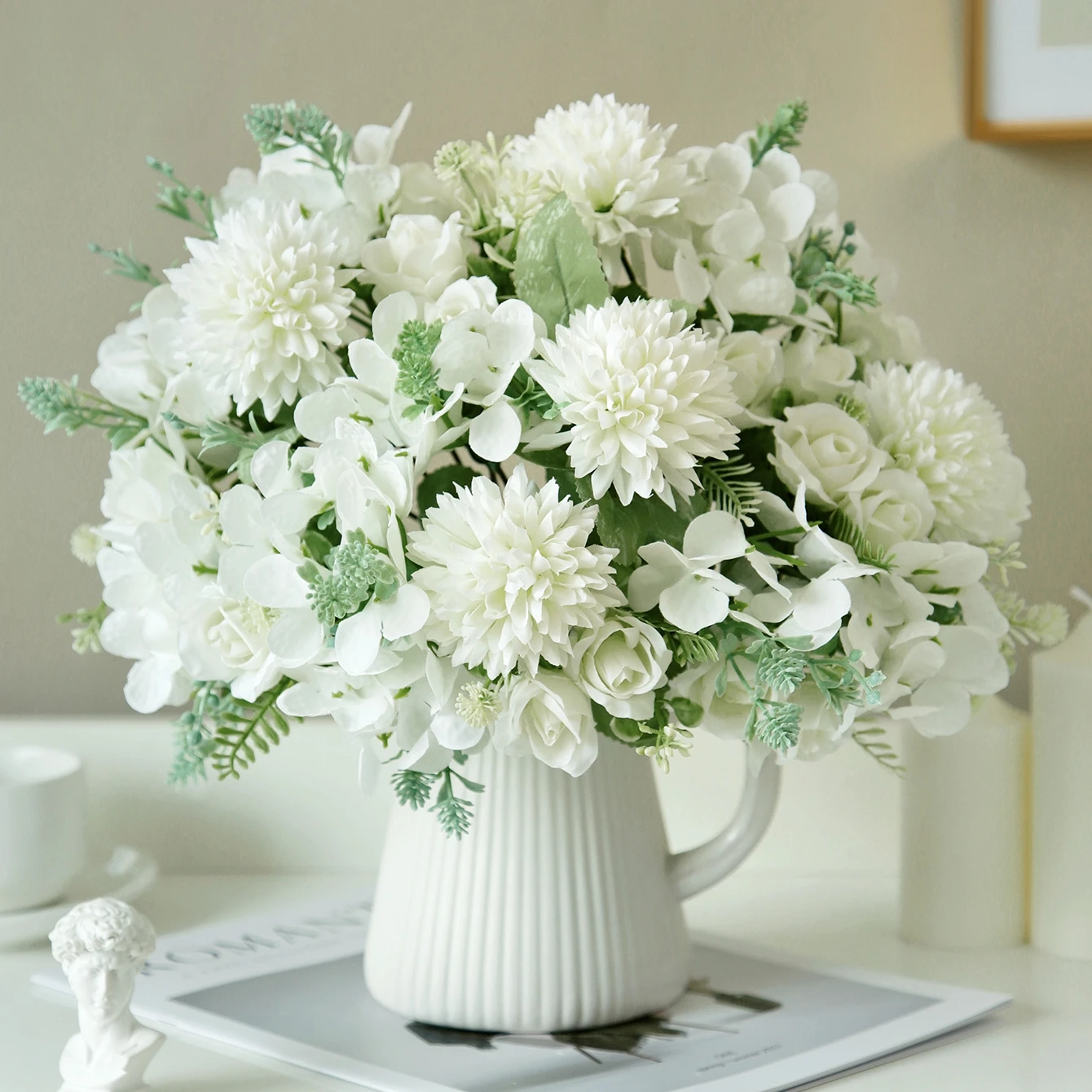 Künstliche Blumen Seidenrosen Heim-Vase Tisch-Bonsai Festival-Blumen Garten Hochzeitskranz Brautstrauß DIY Geschenkbox Dekoration
