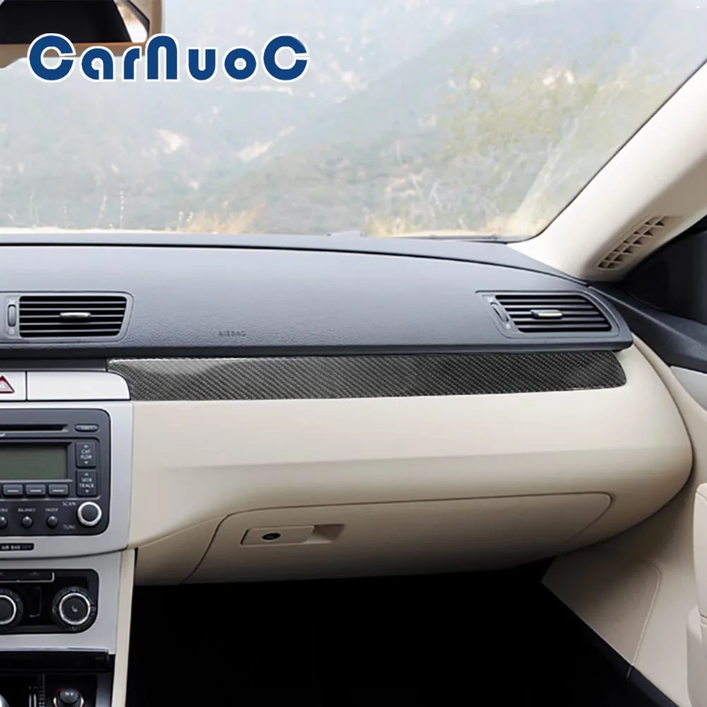 

Car Sticker Dashboard Strip Decorative Accessories Carbon Fiber Interior Mouldings Cover Trim For Volkswagen Passat 2006-2011