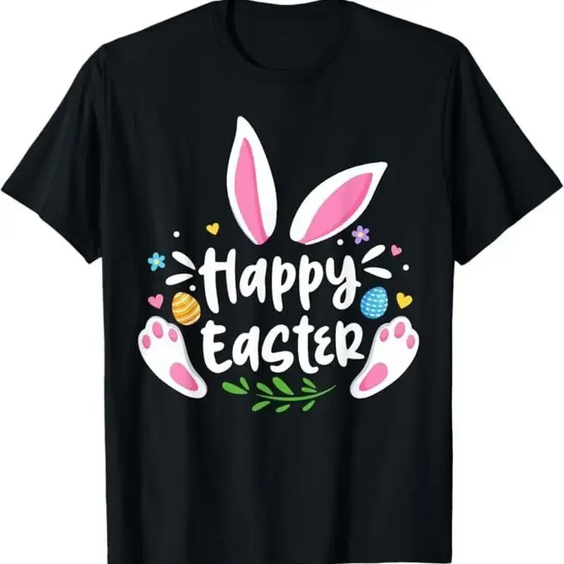 Happy Easter Bunny Rabbit Face Funny Easter Day Women Girls T-Shirt