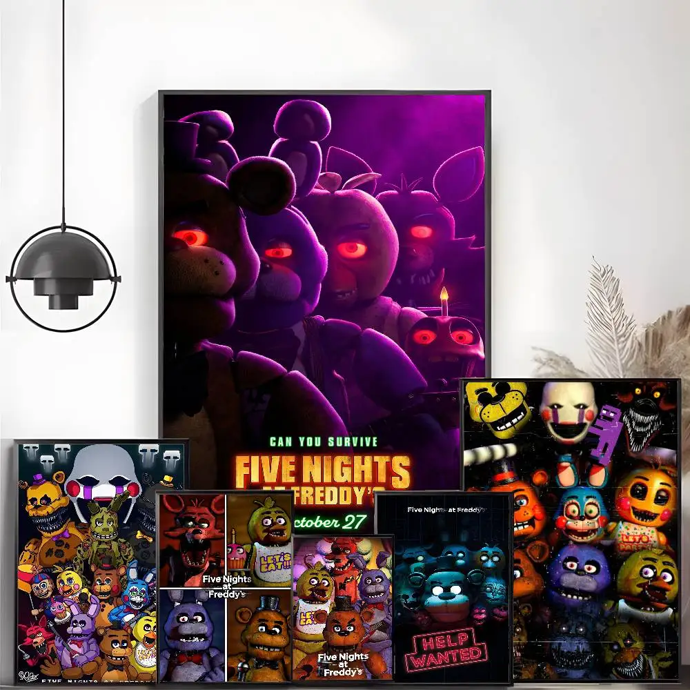 ملصق لعبة Fnaf F-Five-nights-At-F-Freddys ملصق ذاتي اللصق - لا حاجة إلى غراء سهل الالتصاق وإزالة مثالي لديكور الغرفة
