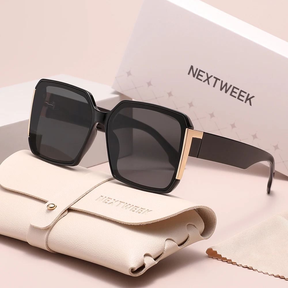 

NEXTWEEK New Arrival Sunglasses High Quality Large Frame UV400 Glasses For Women Men Driving Casual Eyewear