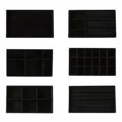 Black Jewelry Organizer Velvet Jewelry Storage Tray Display Ring Bracelet Necklace Storage Box Showcase Drawer Organizer Trays