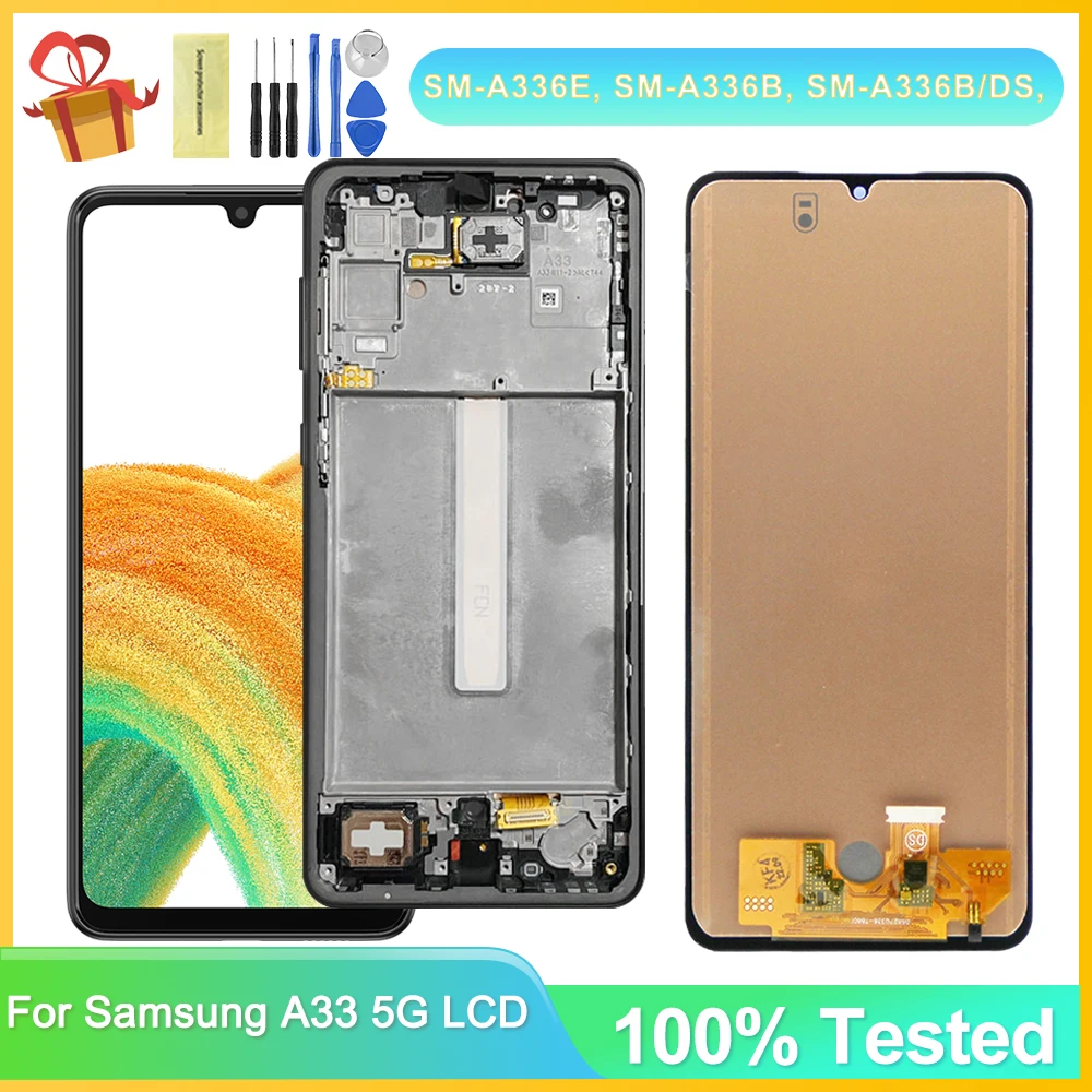 

tft A33 5G Display Screen Replacement, for Samsung Galaxy A33 5G A336 A336E A336B Lcd Display Digital Touch Screen with Frame