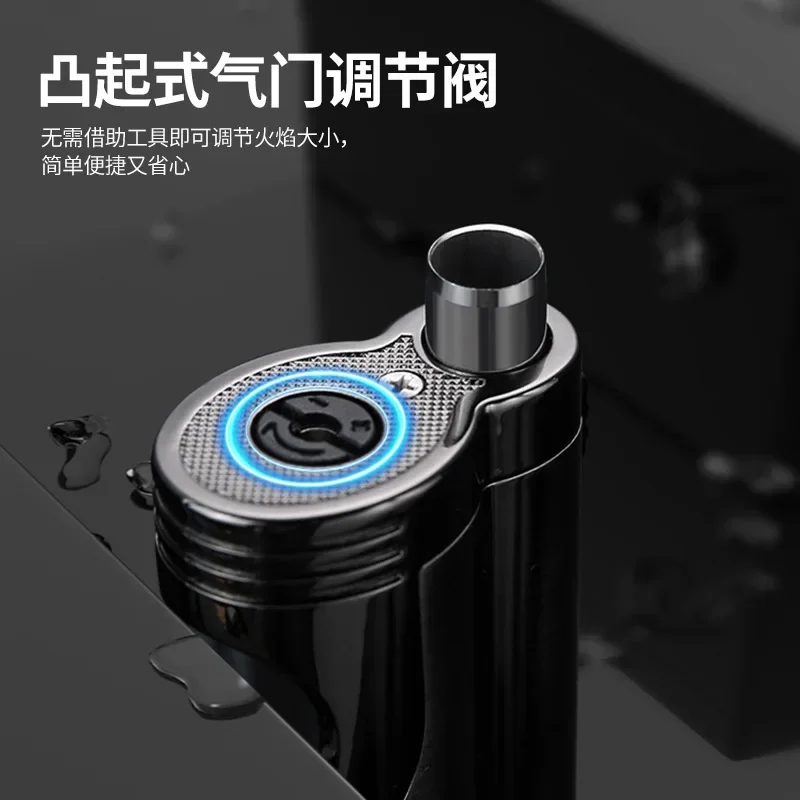Honest Windproof Metal Portable Turbo High Power Torch Butane Gas Lighter Cigar Cutter Multifunctional Tool Men\'s Gift