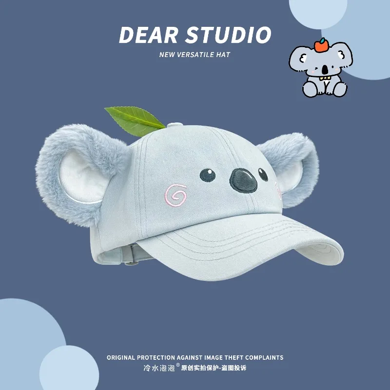 

Cute Cartoon Plush Ears Y2K Baseball Caps for Women Spring and Autumn Street Personality Versatile Funny Hip Hop Men's Hats