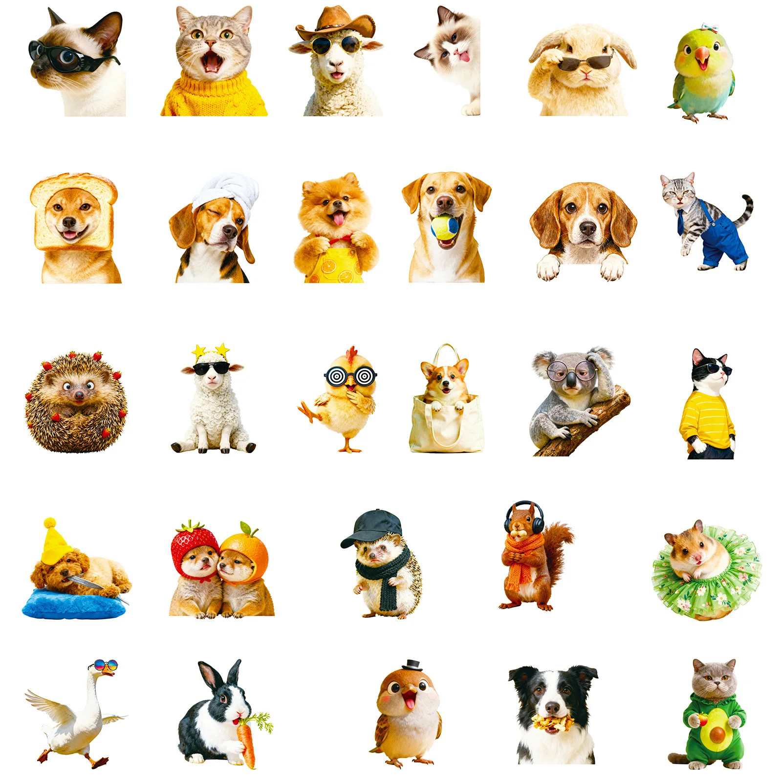 10/56PCS Nette Tier Cartoon Aufkleber Kawaii Hund Katze Graffiti Dekoration DIY Spielzeug Kühlschrank Laptop Gitarre Auto fahrrad Skateboard Aufkleber