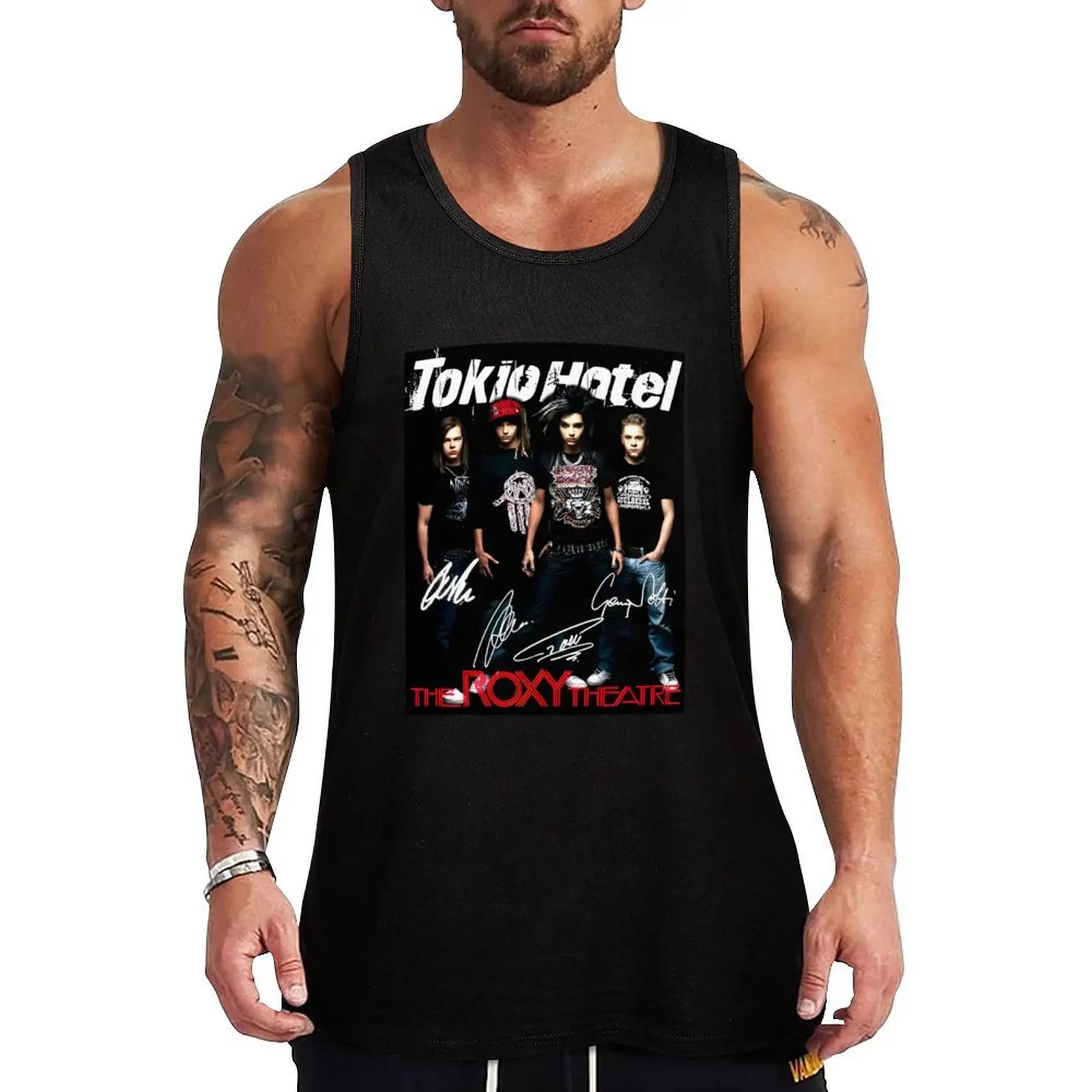 

Rare Tokio Hotel Concert Vtg Black Tank Top Men's clothes luxury style sleeveless vests gym clothing men summer 2025