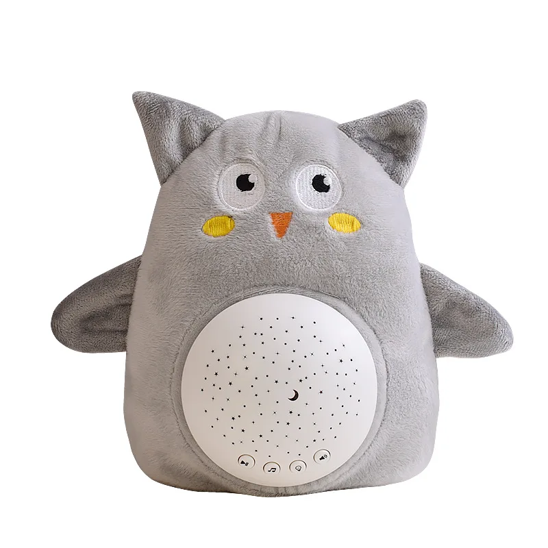 Kids Soft Toys Stuffed Sleep LED Night Lamp Animal Plush With Music & Stars Projector Light Sleeping Soothing Toys Baby Gift