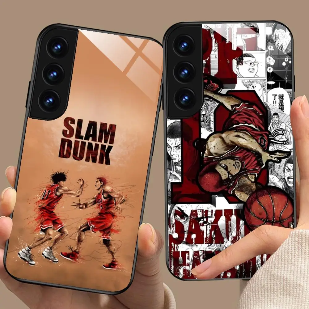 Etui na telefon Anime Slam Dunks do Samsung Galaxy S26 S25 S24 S23 S22 S21 S20 Note20 Plus FE Ultra, szklane, kolorowe etui na telefony komórkowe — zdjęcie produktu 3