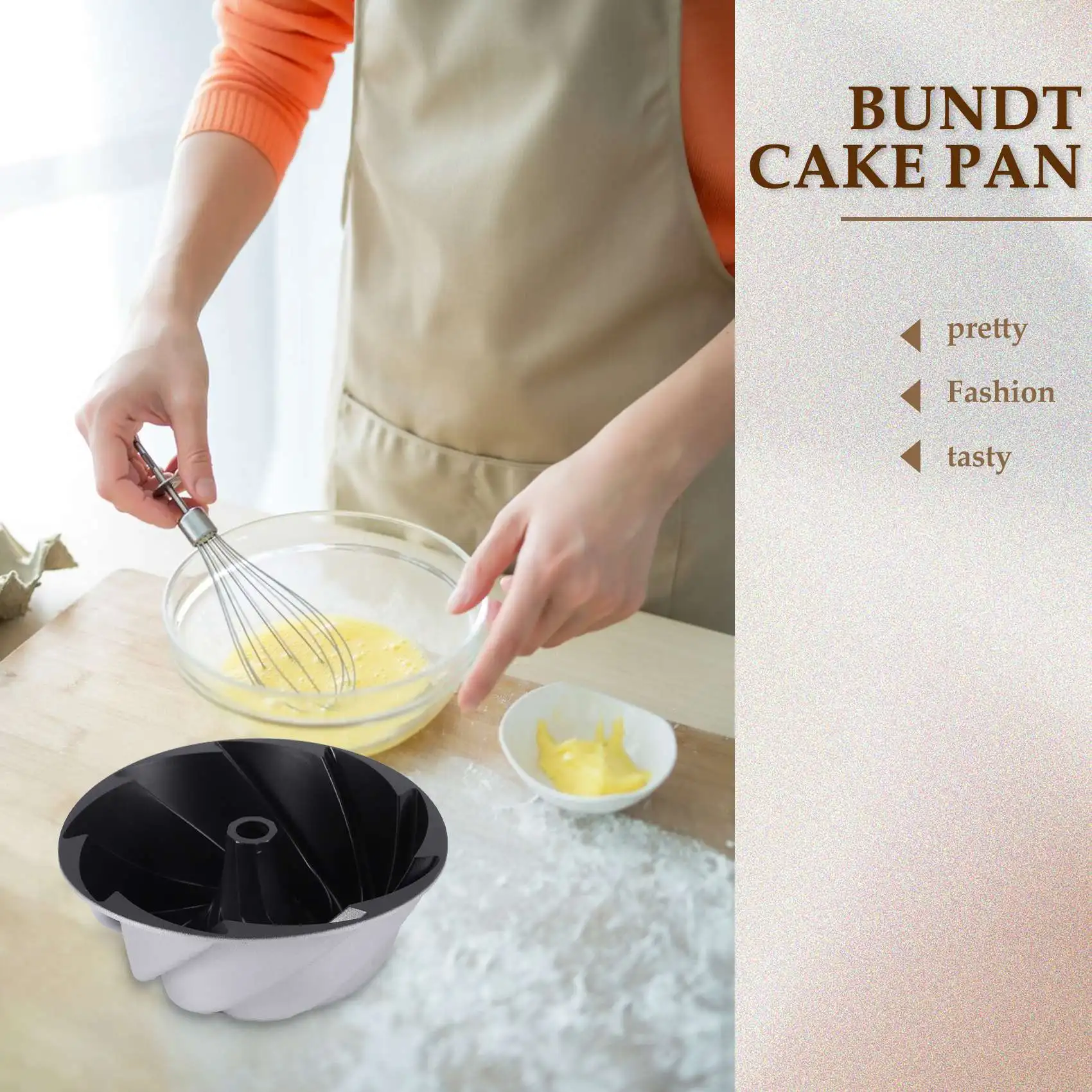 9-Inch Non-Stick Fluted Cake Pan Round Cake Pan Specialty and Novelty Cake