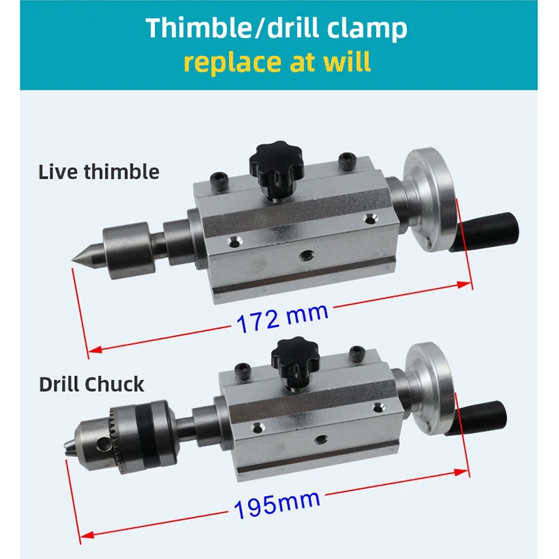 4 Piece Live Bearing Tailstock Center Set - Mini Lathe Drill Chuck Adapters For Woodworking