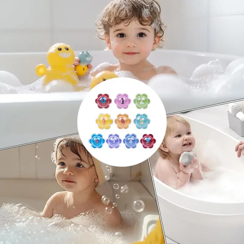 Juguetes de baño con números, bolas flotantes para piscina, juego sensorial para niños, juego de números flotantes para bañera, ducha, piscina, baño, preescolar