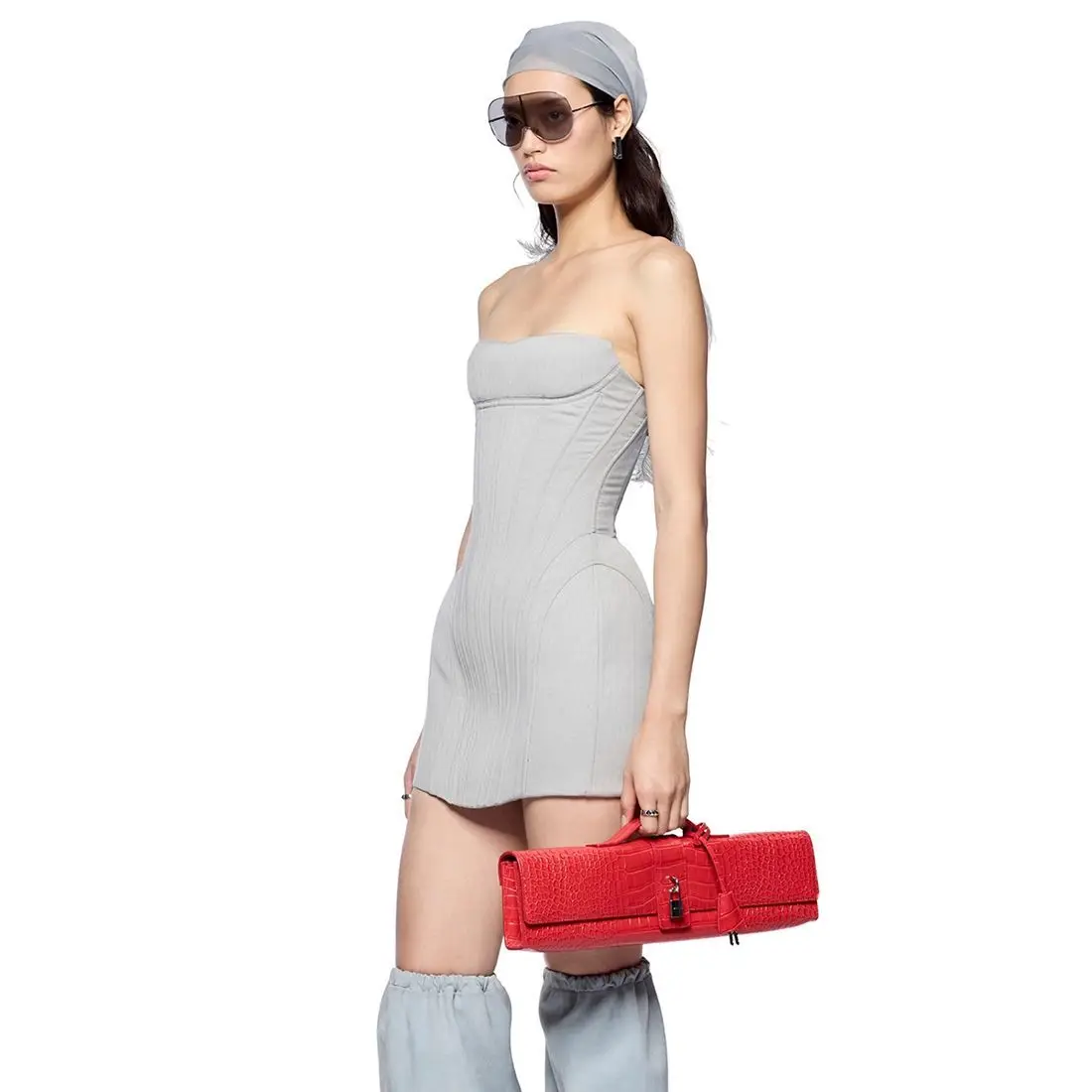 فستان Bodycon أحمر أنيق للمرأة فستان الشمس خفيف متجدد الهواء ورقيق ناعم دقيق لذيذ دقيقة صغيرة صغيرة صغيرة المراهقين محايد