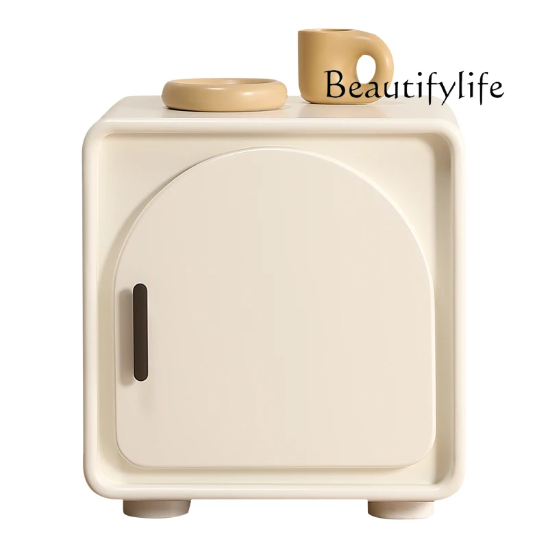 

Nordic modern simple solid wood bedside table, bedroom cream wind bedside small apartment locker
