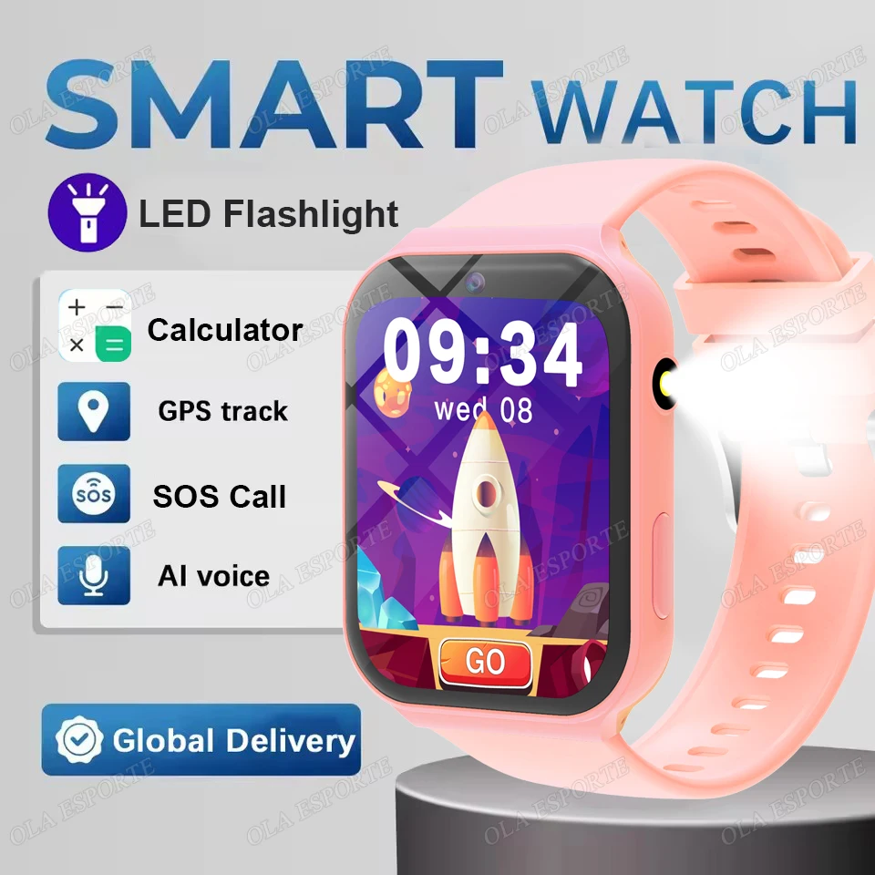 

Kids Smart Watch SOS GPS Location BT Call Games Child Smart Watch HD Camera Video Call IP68 Waterproof Boys Girl Gift 2025 New