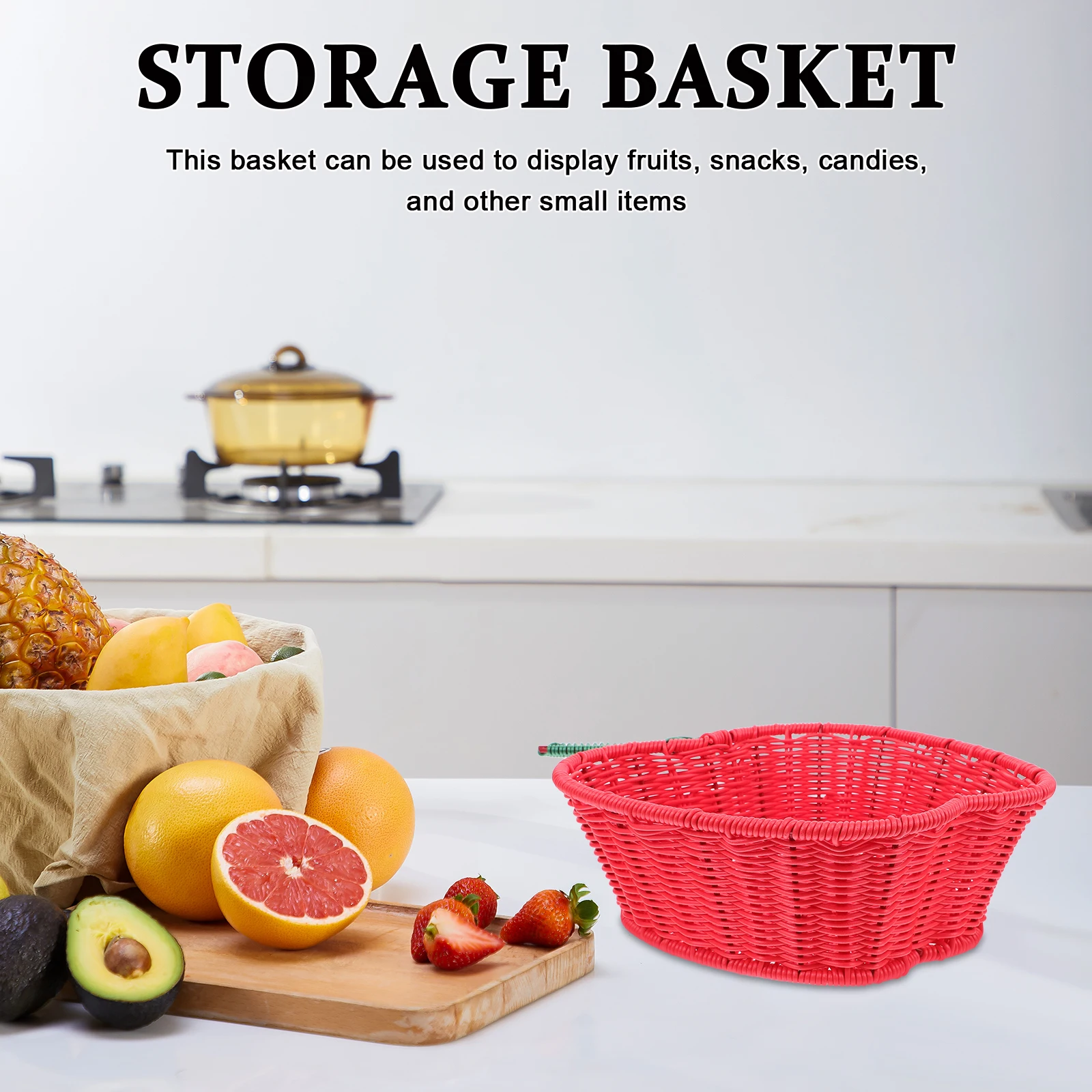 

Rattan Woven Fruit Basket Storage Basket for Home Compact Food Holder Snacks Bread Serving Party Fruit Bowl BoHo Style Dry
