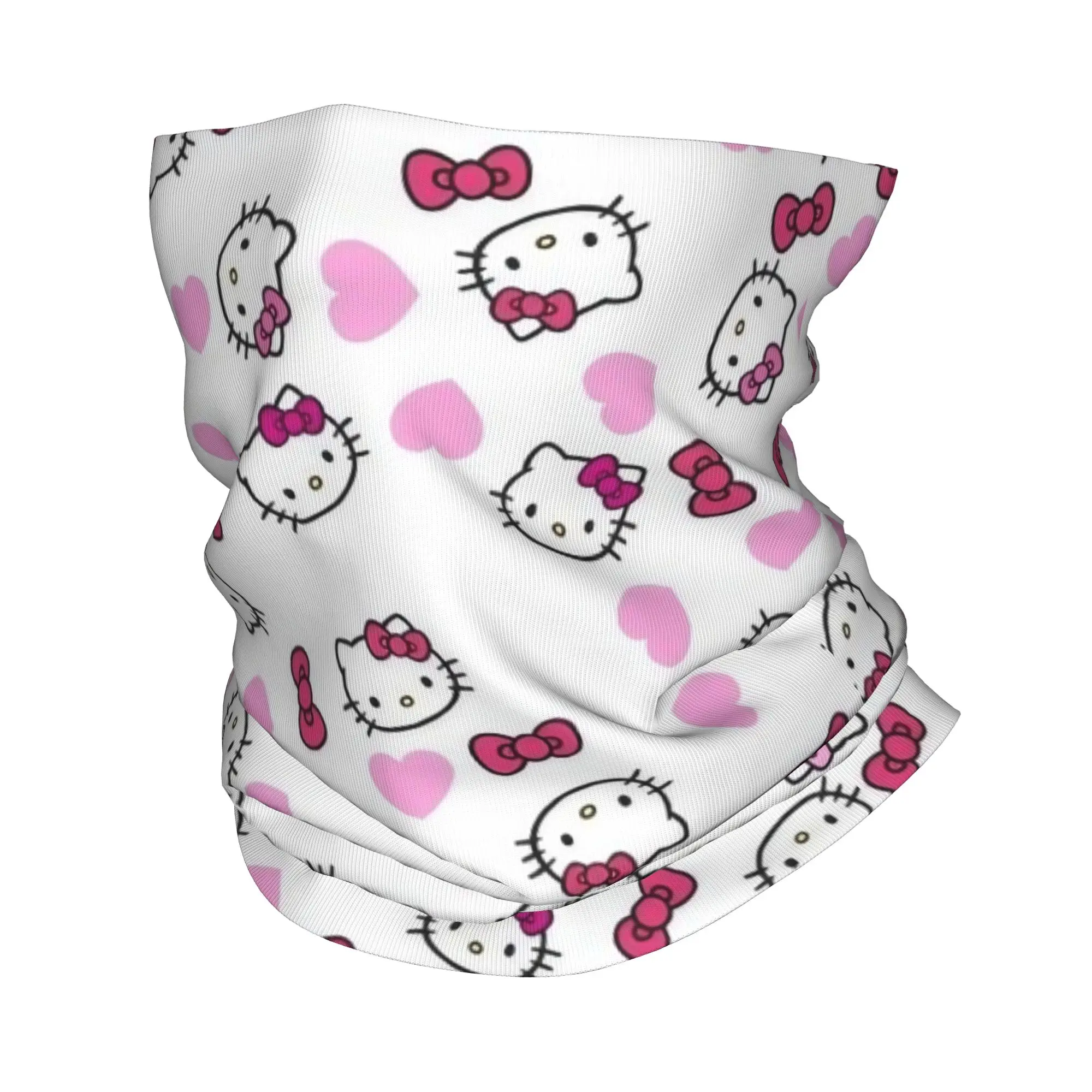 مرحبا كيتي الكرتون لطيف باندانا الرقبة الجراب المطبوعة أقنعة وشاح سحري ركوب الدراجات الرياضة في الهواء الطلق للرجال النساء الكبار الشتاء #1