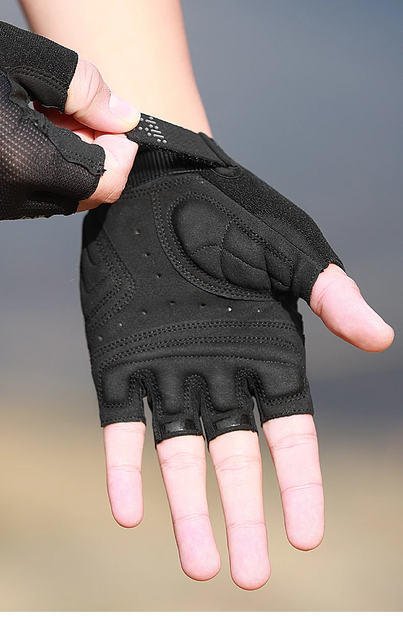 INBIKE Halbfinger-MTB-Handschuhe, Sommer, atmungsaktiv, stoßdämpfend, Fahrradhandschuhe für Männer und Frauen, Rennrad, Fahrradfahren, Handflächenschutz, Mountainbike-Sportzubehör – Detail 5