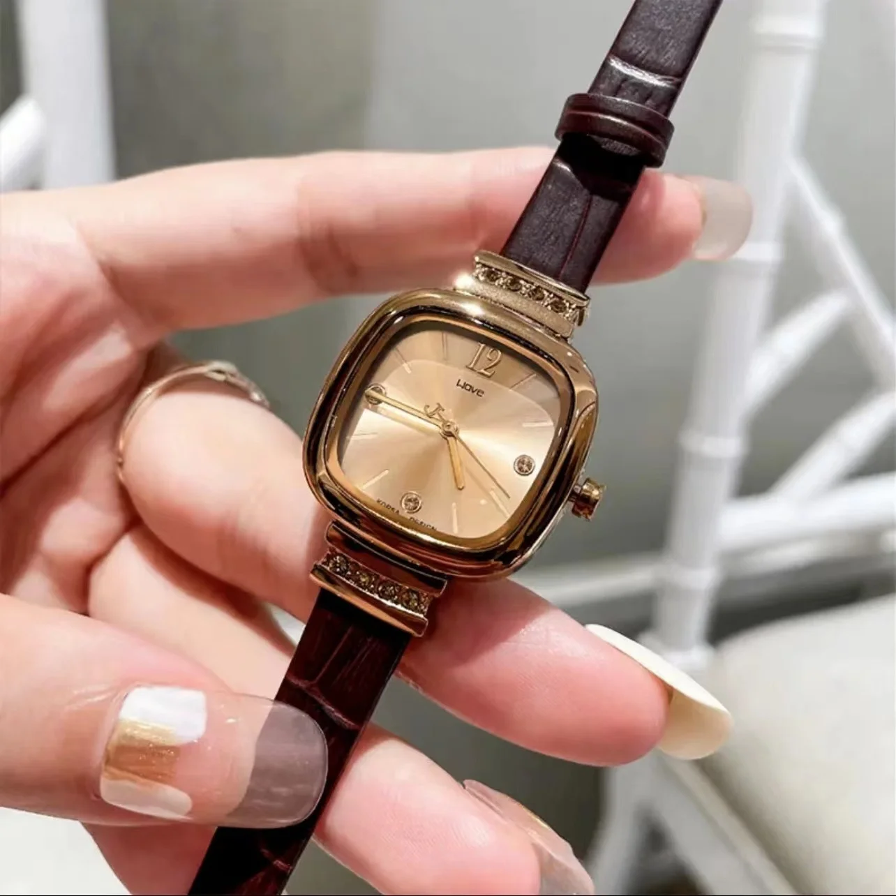 Quality Little Candy Watch Light Luxury Versatile Trendy Fashion Simple Temperament Exquisite Leather Strap Women's Watch Gifts
