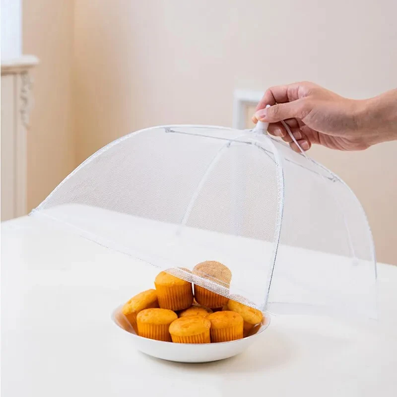 Washable Mesh Food Cover Foldable Insect Proof Kitchen Table Protection Fly Protective Dish Cover Home Storage Accessory
