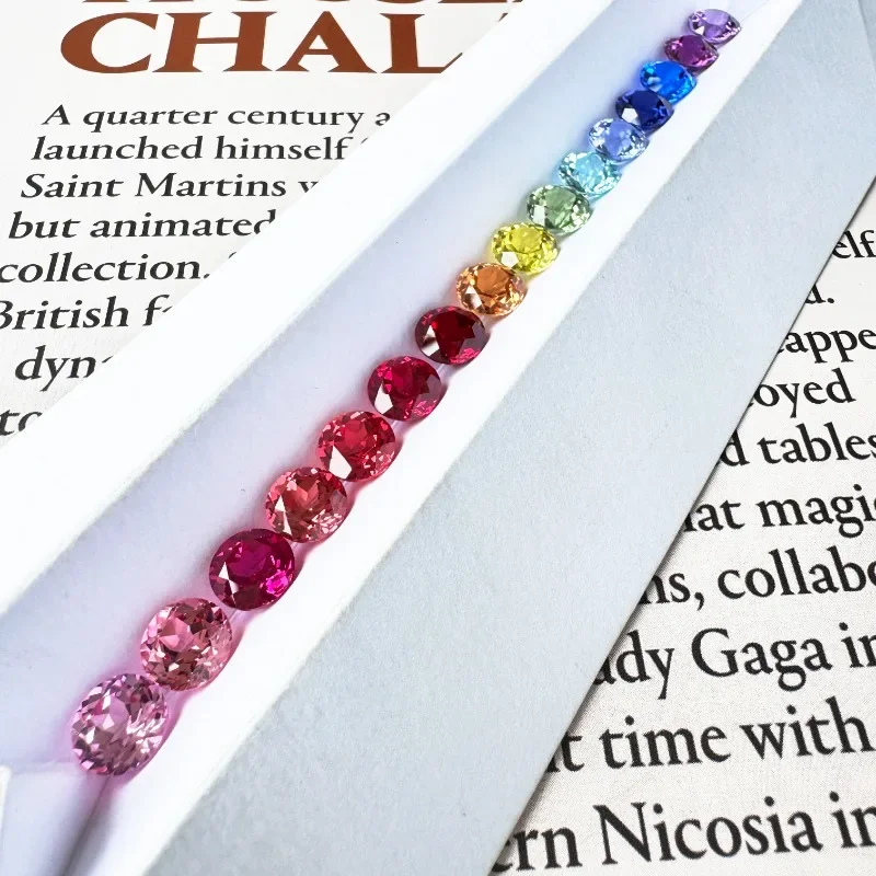 

New Lab Grown Sapphire Round shape Multiple Colors Gemstone DIY Ring Necklace Earrings Main Materials Selectable AGL Certificate