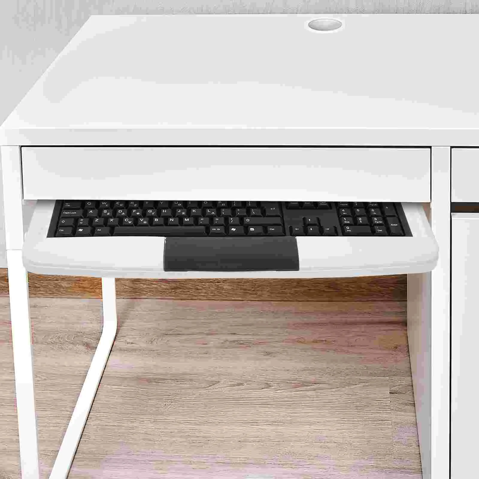 Drawer Computer Keyboard Stand Office Accessories under Desk Black Aluminum Alloy