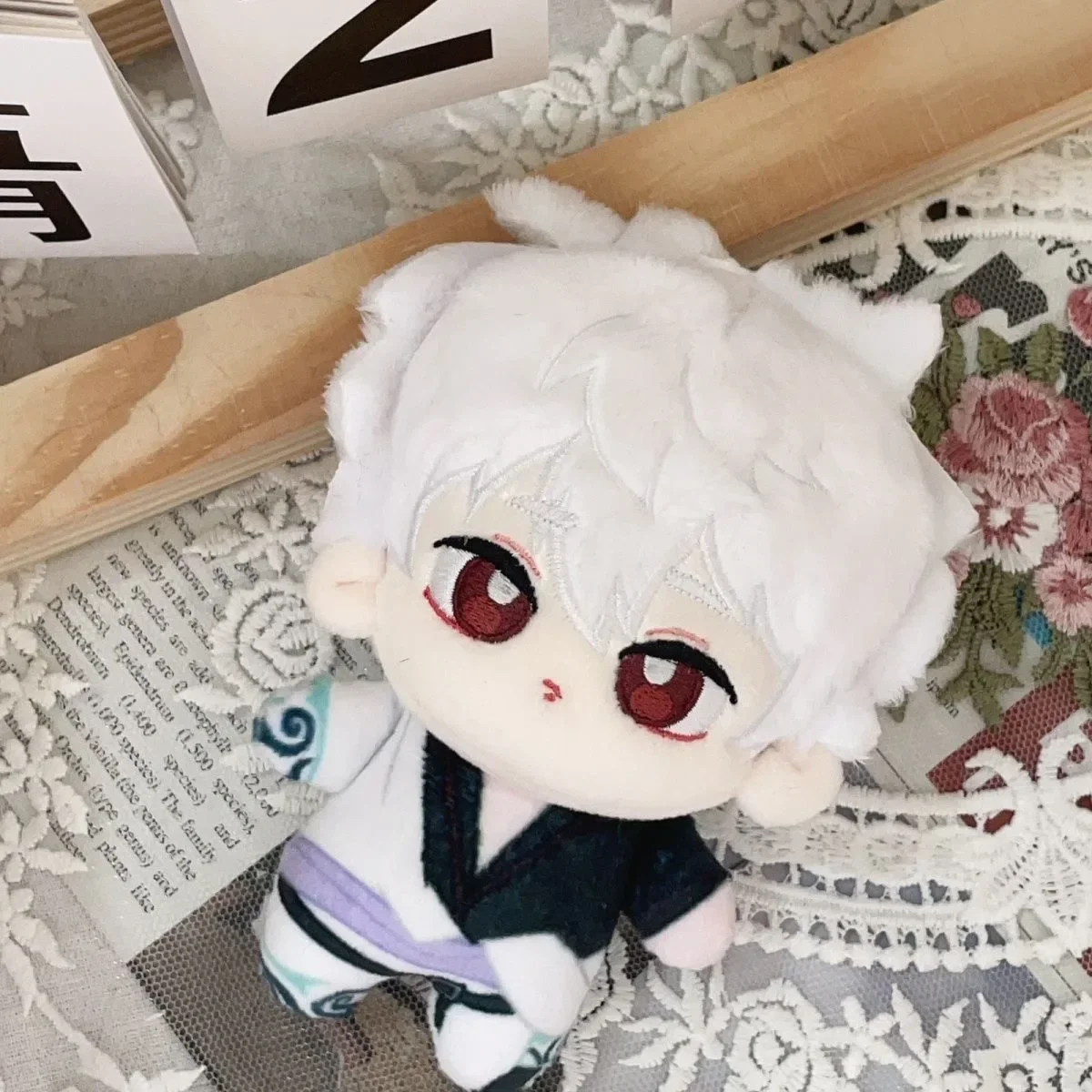 Sakata Gintoki Anime Role Mini boneca de pelúcia, adorável macio Starfish corpo pingente chaveiro, brinquedos de pelúcia, figuras de aniversário presente, 10cm