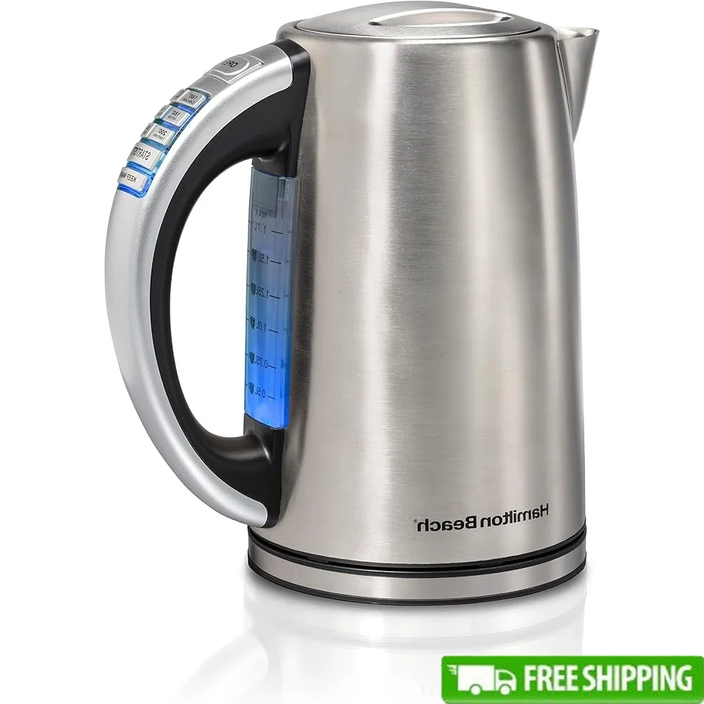 

1500W Electric Kettle Temperature Control Fast Boil BPA Free Stainless Steel Cordless Auto Shutoff Keep Warm 6 Temp Presets