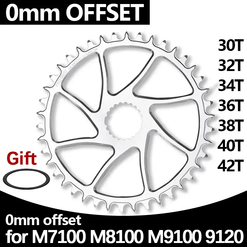 PASS QUEST 0mm Offset for Shimano M7100 M8100 M9100 9120 BOOST Direct Mount Crank 30T 32T 34T 36T 38T 40T Bicycle Chainring