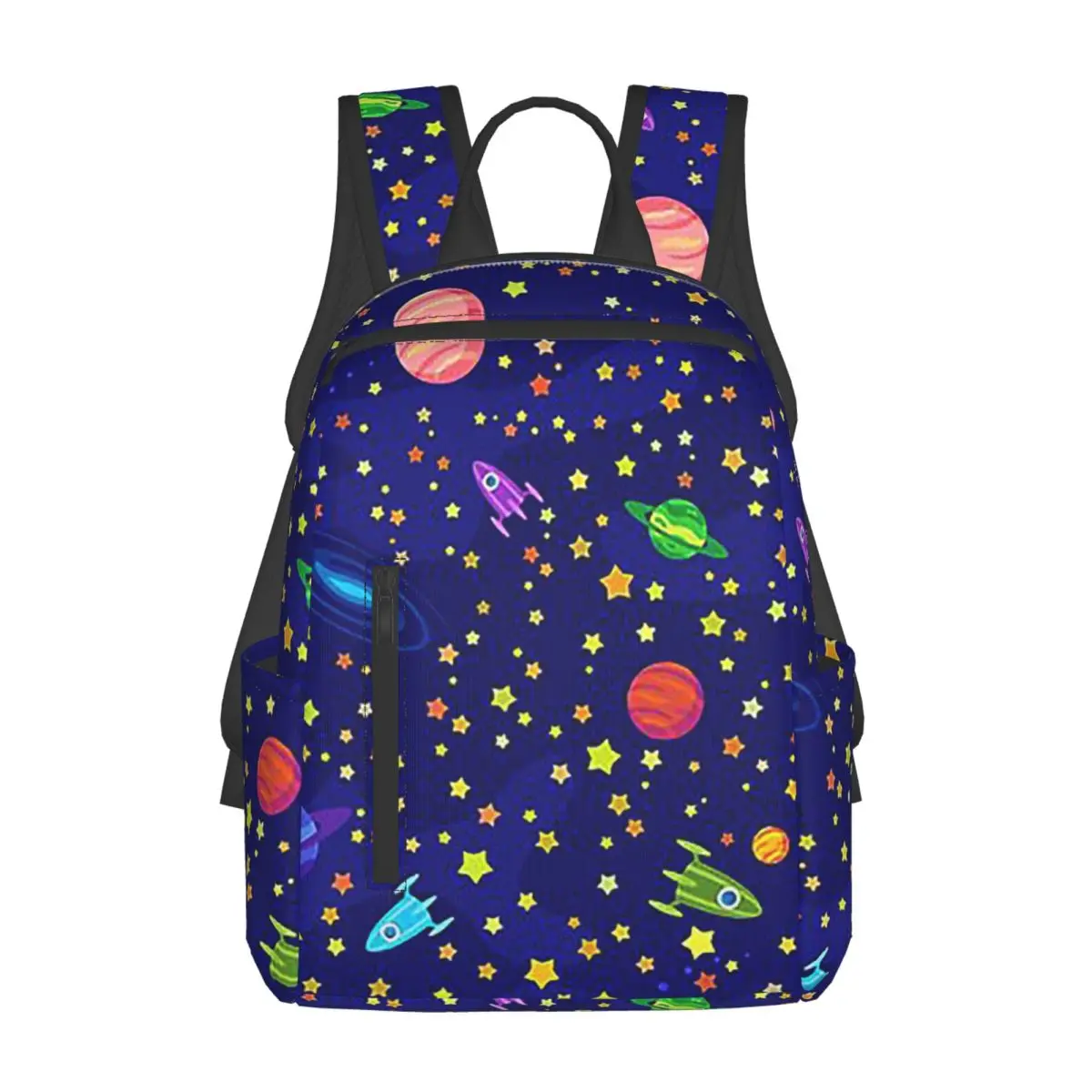 Starry Sky Space Galaxy Sun Moon Backpack Daypack Large Capacity Children BookBag School Bag Shoulder Bags for Men Women
