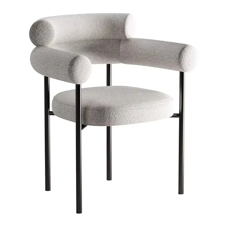 Modern size metal frame wide seat interior dining chair home dining chair