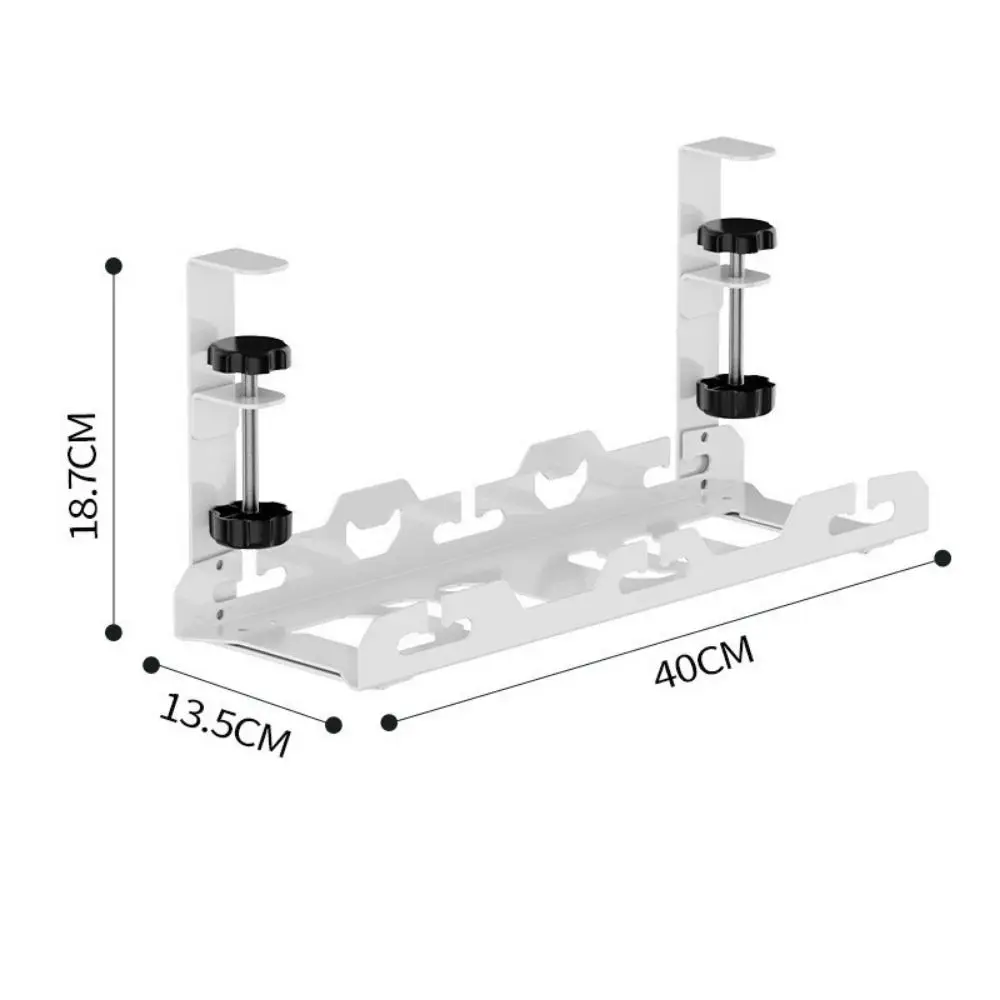 Grote ruimte onder bureau Kabelbeheerbak Geen boor Multifunctionele draadstekker Power Holder Tray Verstelbaar Hoge kwaliteit