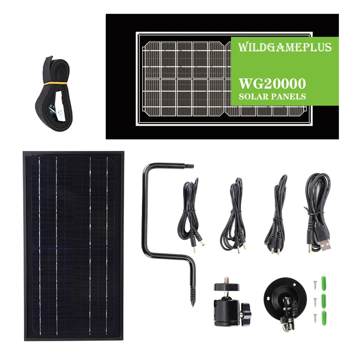Imagem -06 - Kit Completo de Painel Solar Carregador de Célula Solar Energia Solar Monocristalina Armadilha para Câmera de Caça 20000mah 12v