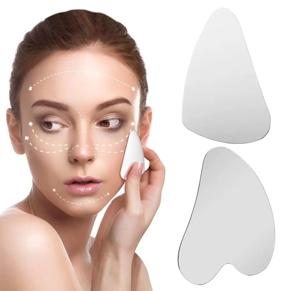 الوجه غواشا مكشطة الفولاذ المقاوم للصدأ أداة تدليك الوجه الجسم الرقبة الظهر الإجهاد الإغاثة الجمال أداة كشط الجلد الليمفاوية تدليك السموم